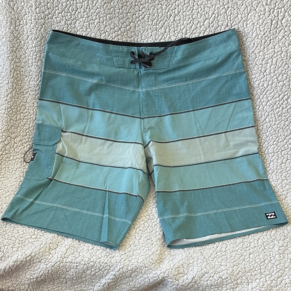 Billabong Men's Teal Striped Board Shorts